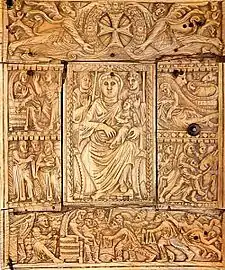 Ivoire de l'Évangéliaire d'Etchmiadzin, VIe&nbsp;siècle.