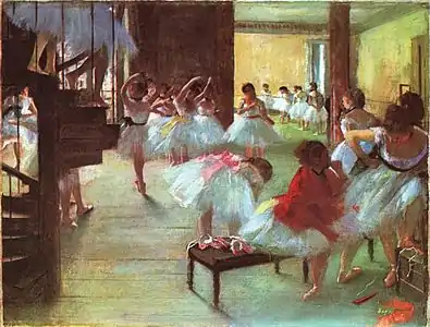 L’École de danse (1879-1880), huile sur toile, 42 × 49 cm, Washington, Corcoran Gallery of Art.
