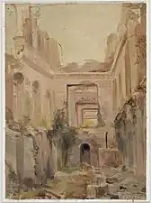 Edmond Allouard - Ruines du château de Saint-Cloud, le vestibule - Musée Carnavalet.