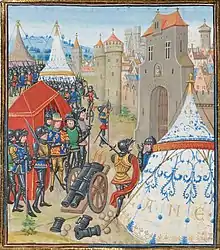 Édouard III devant Reims. Chroniques de Jean Froissart, Paris, Bibliothèque nationale de France.