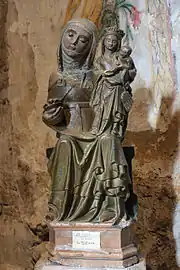 Sainte Anne, la Vierge et l'Enfant (XVe siècle), église Notre-Dame-du-Gourg de Sainte-Enimie.