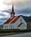 Église d'Eid dont l'intérieur a été décoré par Kinsarvik.