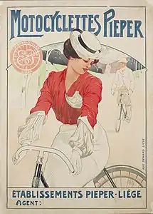 Motocyclettes Pieper, avant 1903 (Lithographie en couleurs ; 100,4&nbsp;×&nbsp;71,2&nbsp;cm), Barcelone, Musée national d'Art de Catalogne