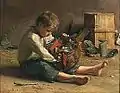 "Sitzender Knabe" mit Korb" (Enfant assis fouillant dans un panier)