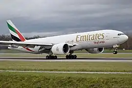 Boeing 777F d'Emirates SkyCargo&nbsp;(en) en 2015.