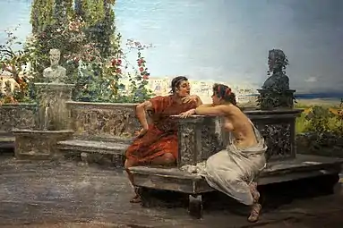 Amoureux à Pompéi (1890), Madrid, Museo Ulpiano Checa (es).