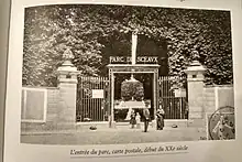Carte postale, entrée du jardin de la ménagerie, début du XXe&nbsp;siècle