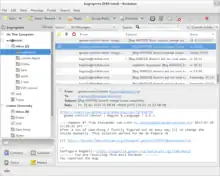 Cette capture d'écran indique la page "Boîte de réception" d'un client de messagerie;