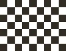 Représentation du drapeau à damier signifiant la fin de la course.