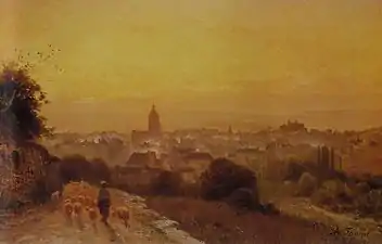 Vue de Dole (localisation supposée) (1887), collection particulière.Sûrement pas Dole. Plutôt Arbois.