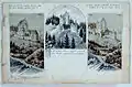 Dessins préparatoires pour une carte postale du Château d'Herrenzimmern&nbsp;(de) (1925)