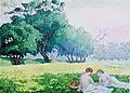 Scene dans un parc, 1910.