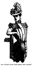 Dessin (1898) d'une ceinture en batiste.