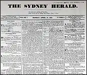 Première parution du Sydney Herald (18 avril 1831).