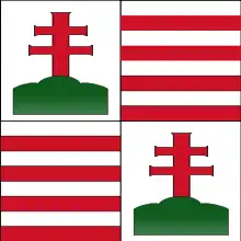 Drapeau du royaume de Hongrie au XVe&nbsp;siècle.