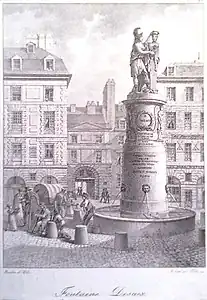 Louis Albert Guislain Bacler d'Albe, La Fontaine Desaix, lithographie (début XIXe&nbsp;siècle).