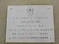 Plaque à la mémoire de Ernest Loth, au Fort Barraux, Barraux