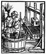 Foulage en cuve de bois au XVe&nbsp;siècle