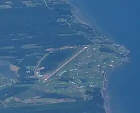 Vue aérienne de l'aéroport de Fox Harbour