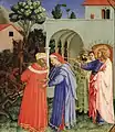 Fra Angelico, Saint Jacques faisant libérer Hermogène, vers 1426-1429, tempera sur bois, 26,8&nbsp;×&nbsp;23,8&nbsp;cm, Fort Worth, Musée d'art Kimbell.