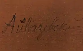Signature au verso