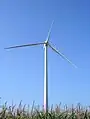 Une éolienne implantée sur la commune.