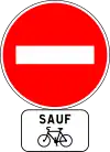 Le panneau M9 « sauf cycles ».