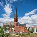 Heilig-Kreuz-Kirche (Frankfurt (Oder)) (de). Juillet 2022.