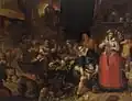 La cuisine des sorcières par Frans Francken II vers 1610. La main de gloire est sur l'étagère
