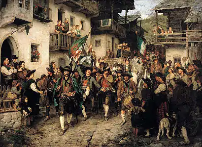 Le Retour des partisans tyroliens en 1809 (1879) Alte Nationalgalerie de Berlin
