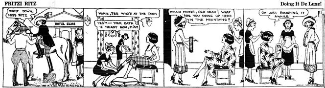 Premier comic strip de Fritzi Ritz.