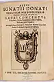 Frontispice du "Sacri concentus", Ignazio Donati 1612