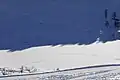 Le lac gelé en hiver.
