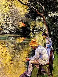 Pêcheur au bord de l'Yerres, 1878,collection privée[réf.&nbsp;nécessaire].