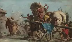 G. D. Tiepolo, Construction du cheval de Troie, National Gallery.
