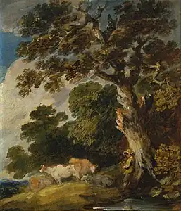 Un paysage boisé avec des bovins et berger, New Haven, Centre d'art britannique de Yale.