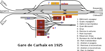 Plan de la gare en 1925
