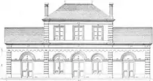 Plan antérieur à 1857, élévation de la façade