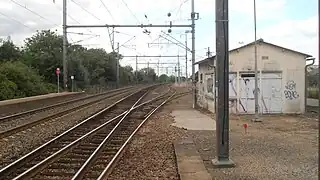 Voie d'évitement et poste d'aiguillage.