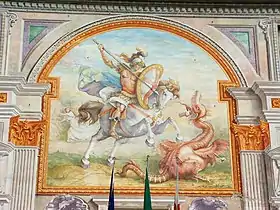 Saint Georges terrassant le dragon, palazzo San Giorgio (Gênes).
