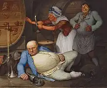 L’Ivrogne, aquarelle, gouache sur papier&nbsp;×&nbsp;cm, 1804.