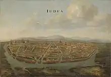 Dessin d'Ayutthaya réalisé par des hollandais aux alentours de 1665.