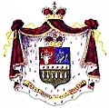 Armoiries des principautés sur le blason de la famille princière Ghica au XIXe&nbsp;siècle.
