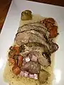 Gigot de sept heures à la brayaude (après la cuisson).
