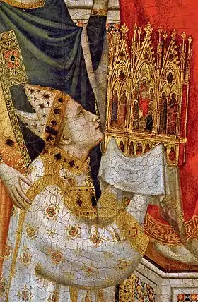 Triptyque Stefaneschi (détail), pinacothèque vaticane.