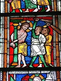 Vitrail de l'église de Dalhem&nbsp;(en)dans le Gotland (1240)