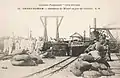 Extrémité du wharf un jour de courrier, v.1905.