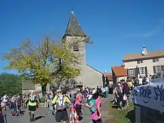 À la sortie du ravitaillement de Pierrefiche du Larzac (693&nbsp;m)