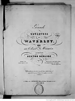 Page de titre de la partition éditée.
