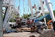 Fixation des nacelles sur la roue.